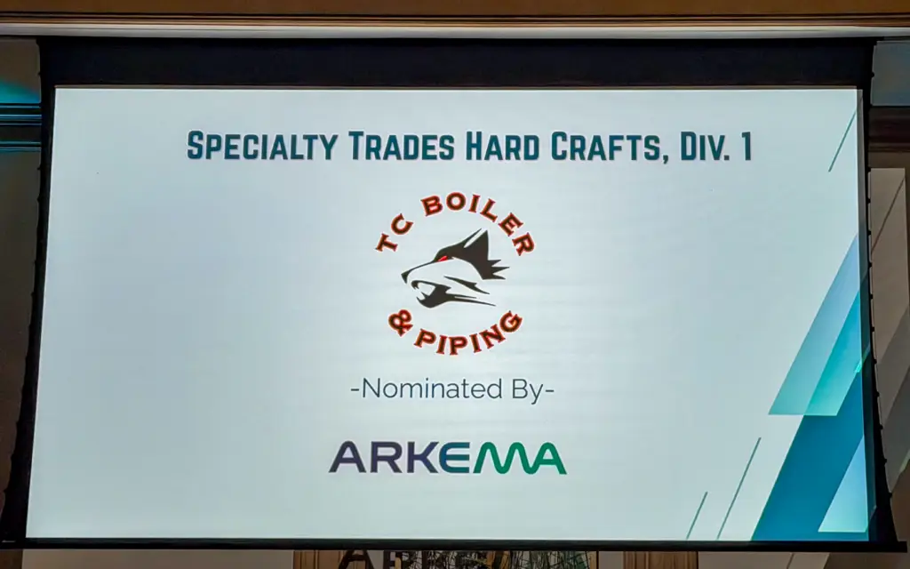 TC Boiler & Piping team recognized with GBRIA Safety Excellence Award for industrial safety performance nominating contractor Arkema