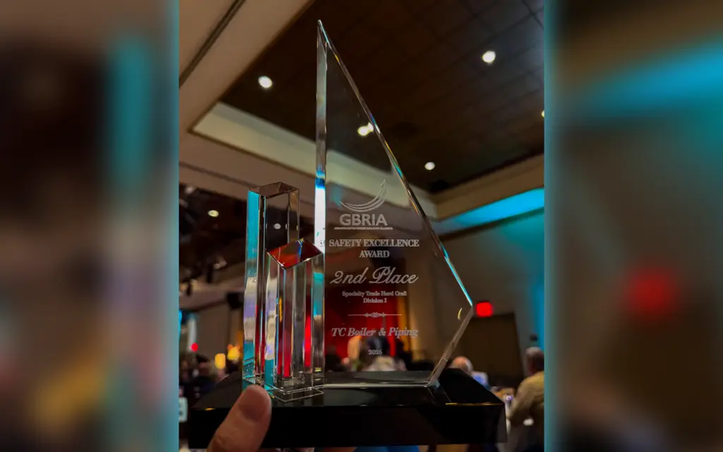 TC Boiler & Piping team recognized with GBRIA Safety Excellence Award for industrial safety performance