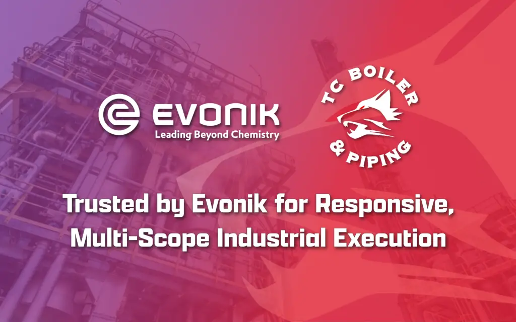 TC Boiler & Piping team performing industrial boiler and mechanical services for Evonik