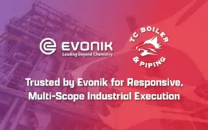TC Boiler & Piping team performing industrial boiler and mechanical services for Evonik