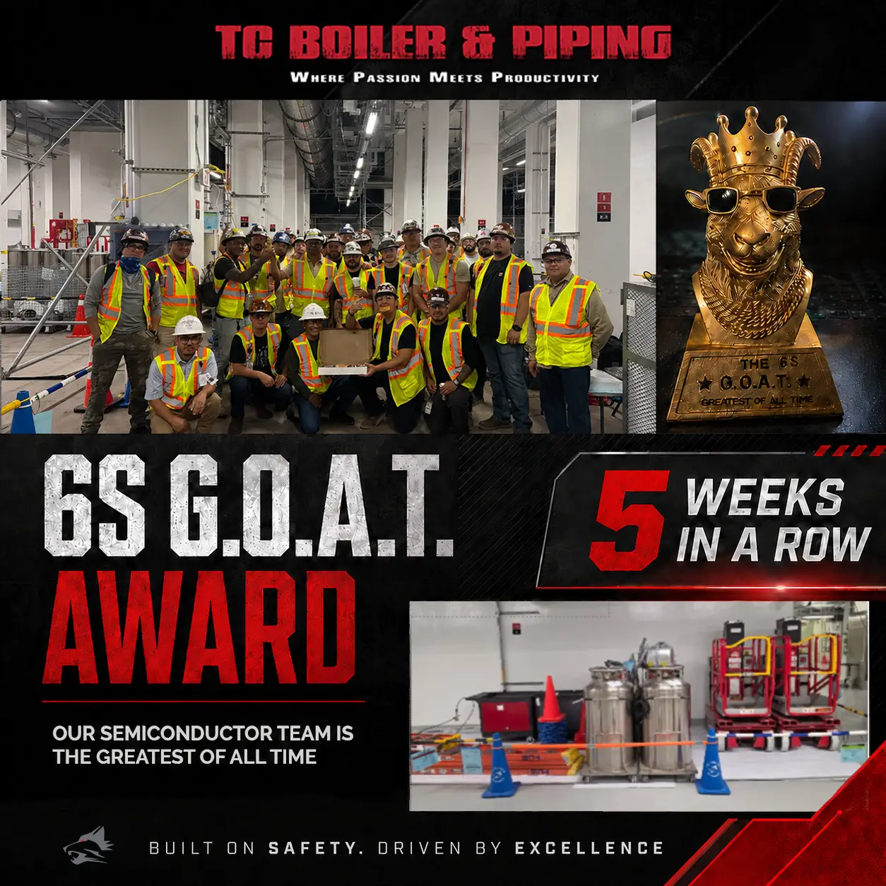 TC Boiler Arizona Semiconductor Team celebrating fifth consecutive 6S GOAT Award