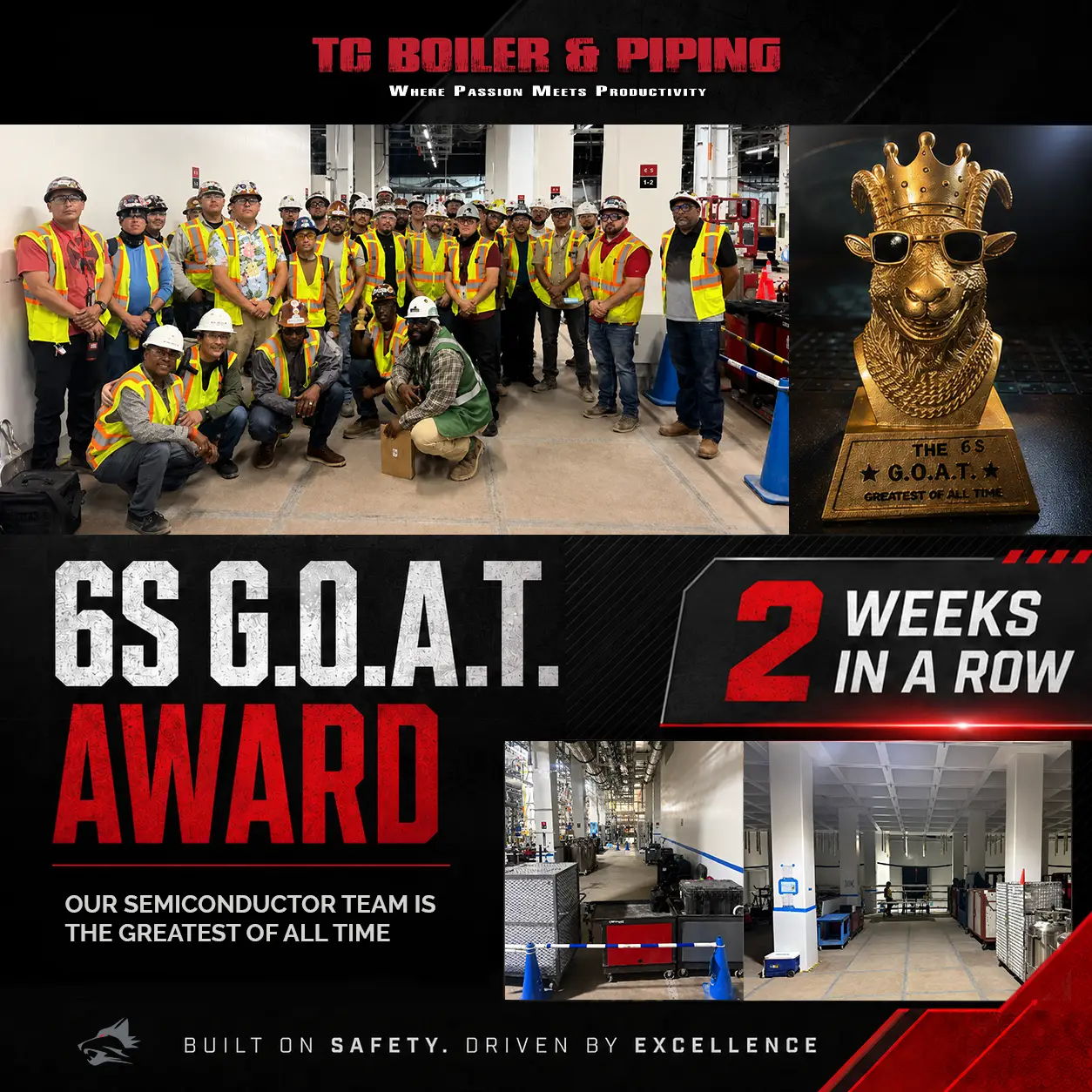 TC Boiler Arizona Semiconductor Team celebrating 2 consecutive 6S GOAT Award