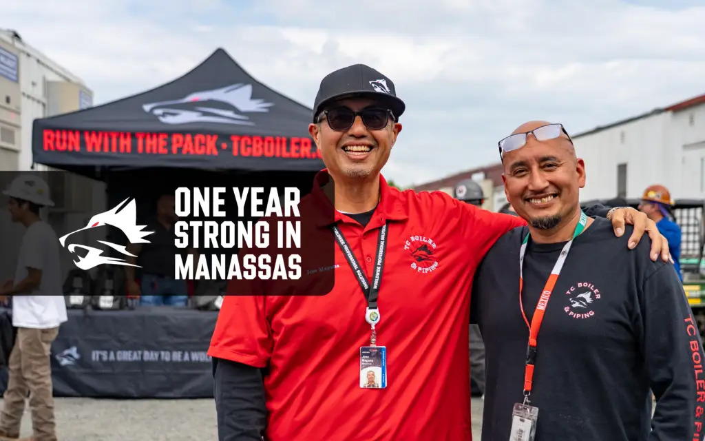 TC Boiler semiconductor team in Manassas Virginia celebrating one year on project