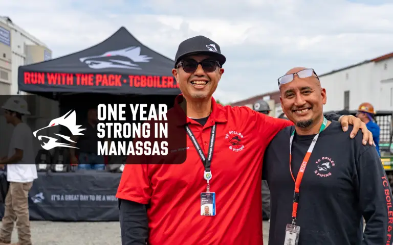 TC Boiler semiconductor team in Manassas Virginia celebrating one year on project