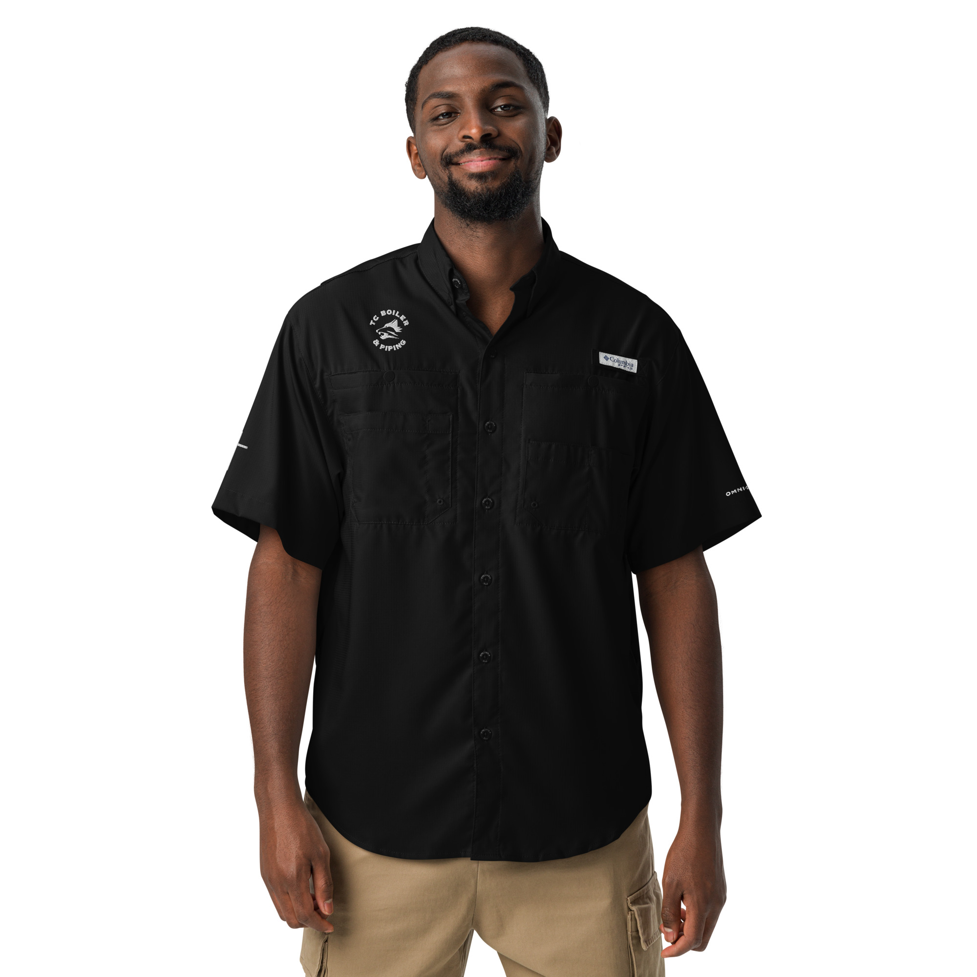 TCB Logo Columbia Men’s Short-Sleeve Button-Down Shirt
