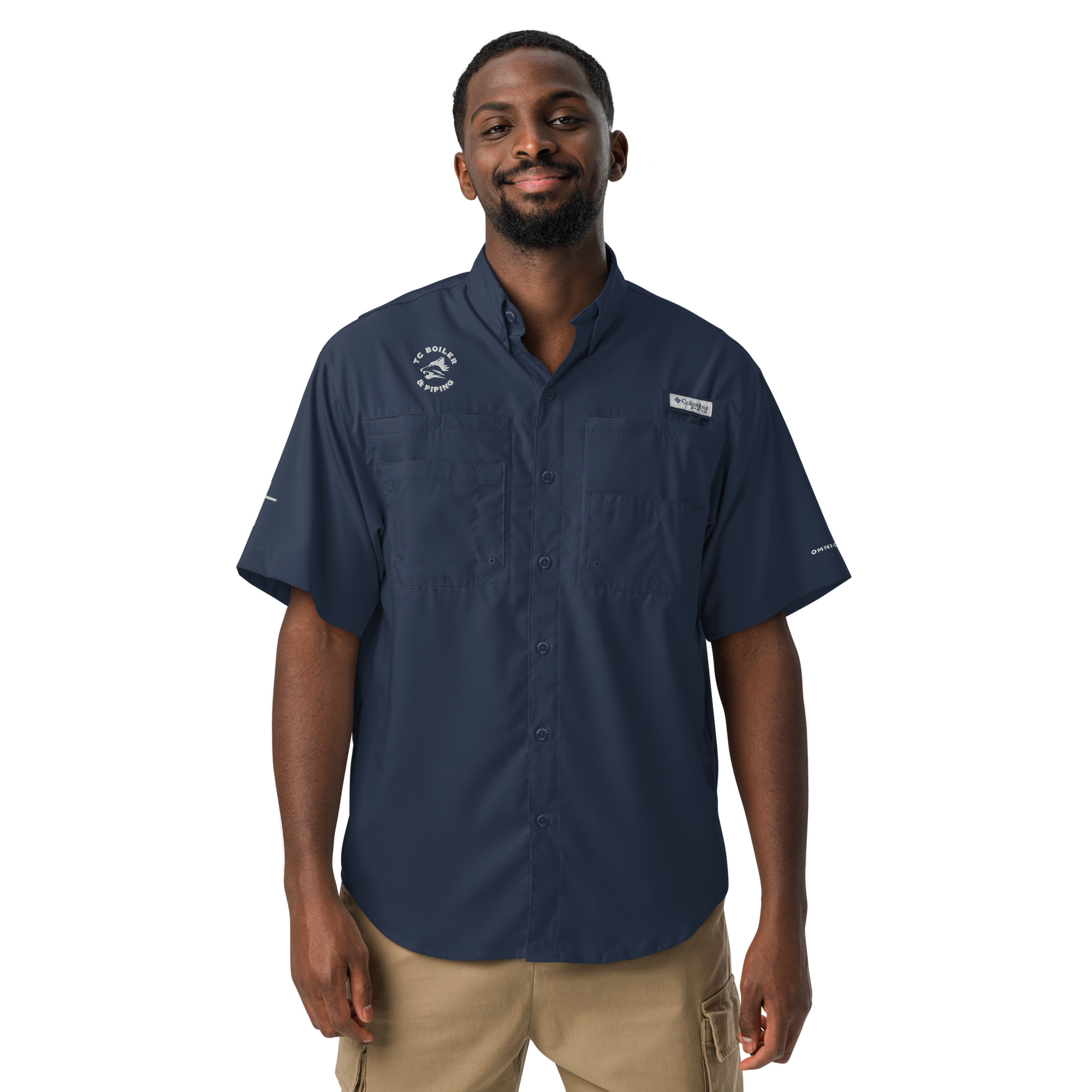 TCB Logo Columbia Men’s Short-Sleeve Button-Down Shirt - Image 5
