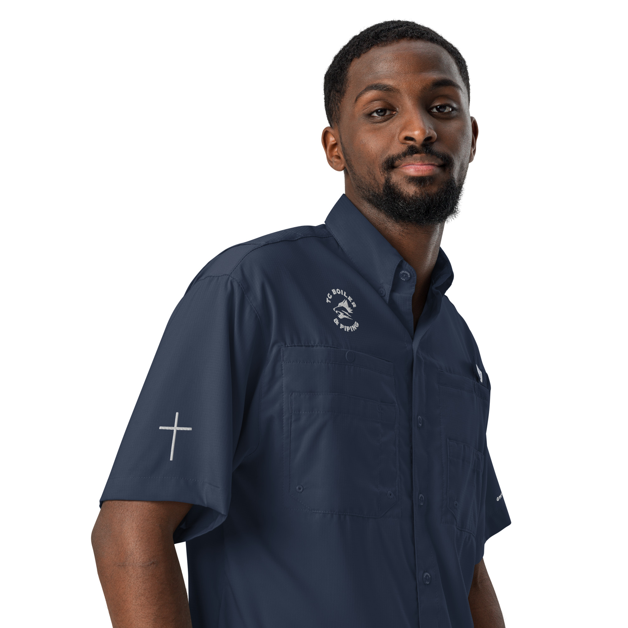 TCB Logo Columbia Men’s Short-Sleeve Button-Down Shirt - Image 8