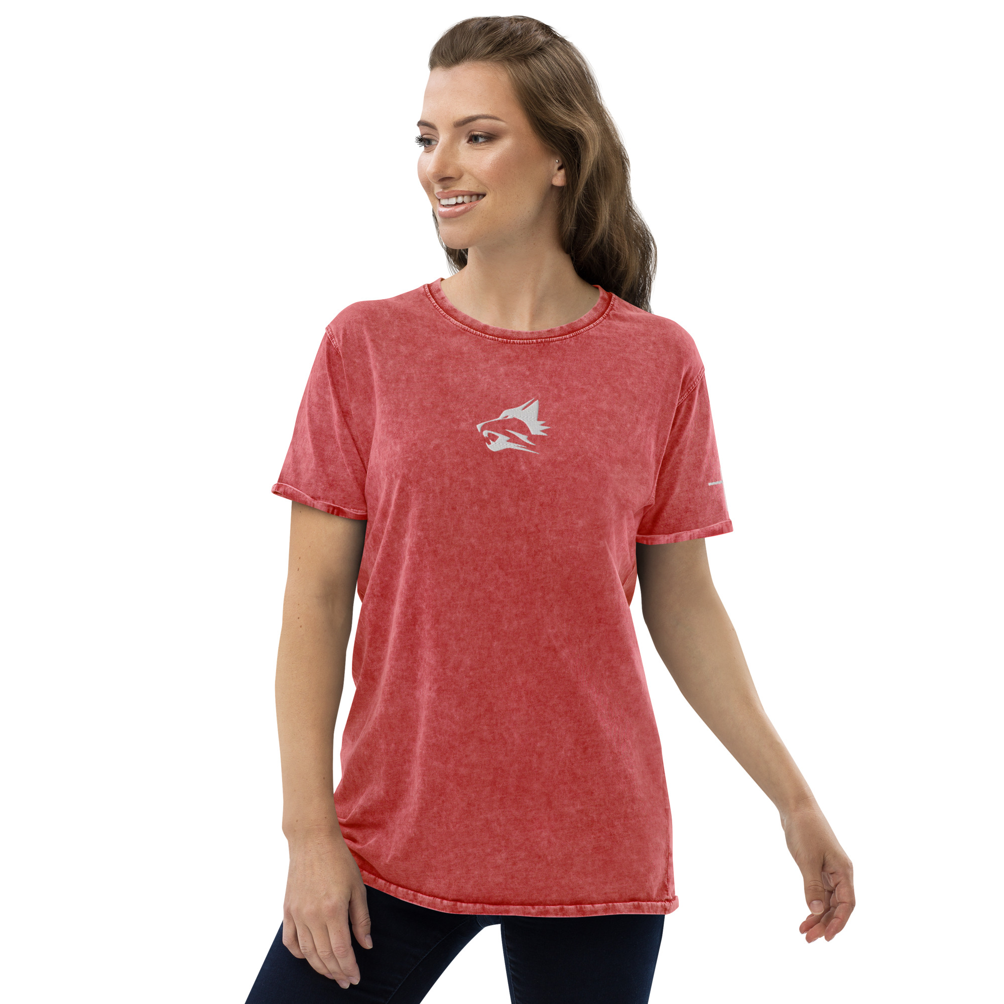 Wolfpack Women’s Acid-Wash T-Shirt - White Embroidery | Husky CA6689 - Image 24
