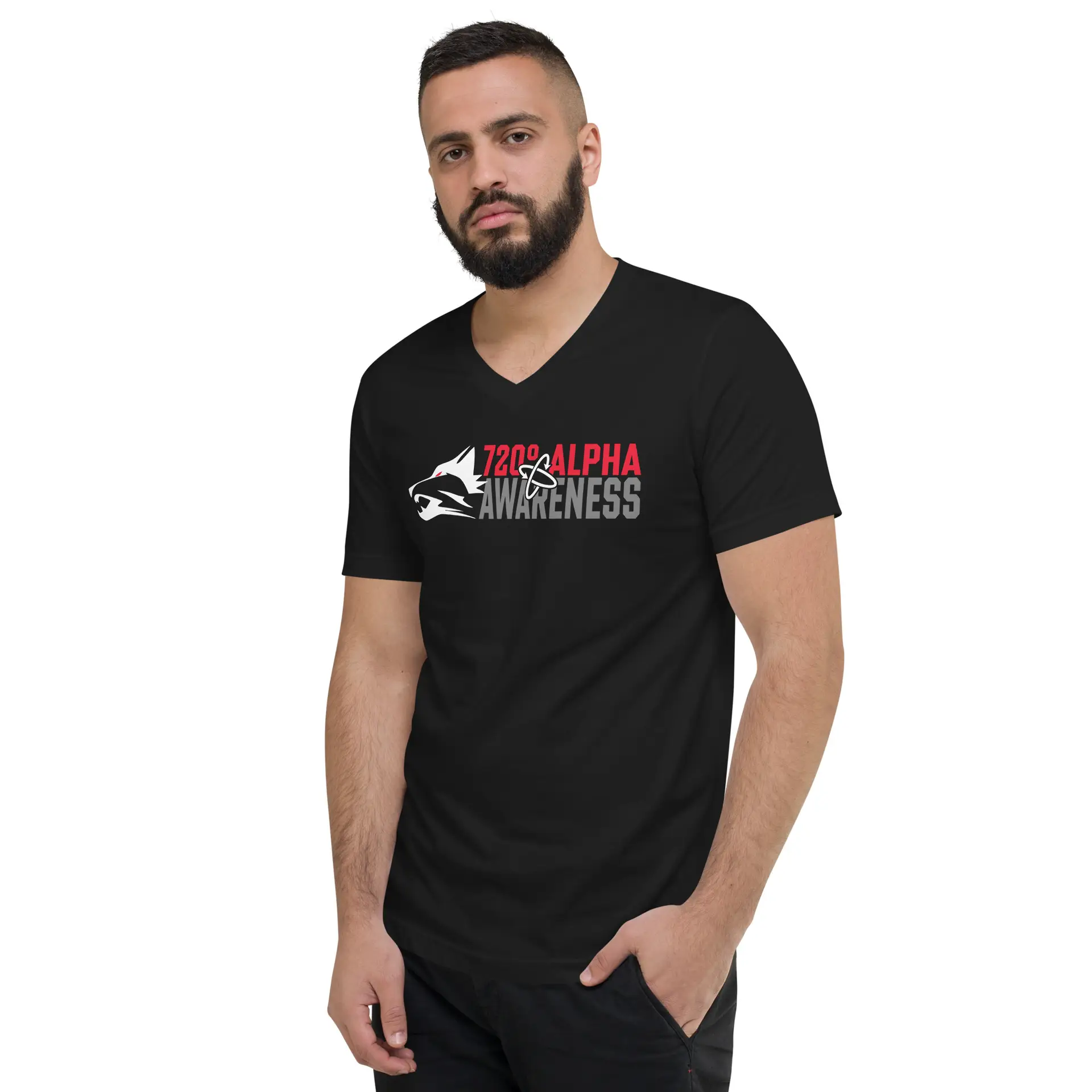 720° Alpha Awareness Men's V-Neck T-Shirt | Bella + Canvas 3005 - Image 2