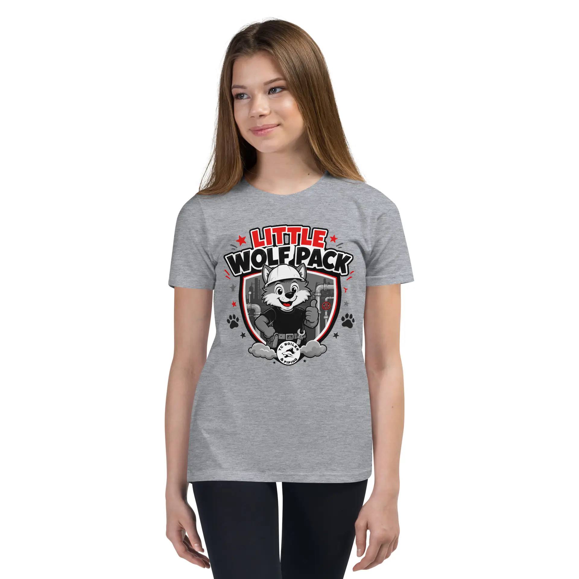 Little Wolf Pack Youth T-Shirt | Bella + Canvas 3001Y - Image 8