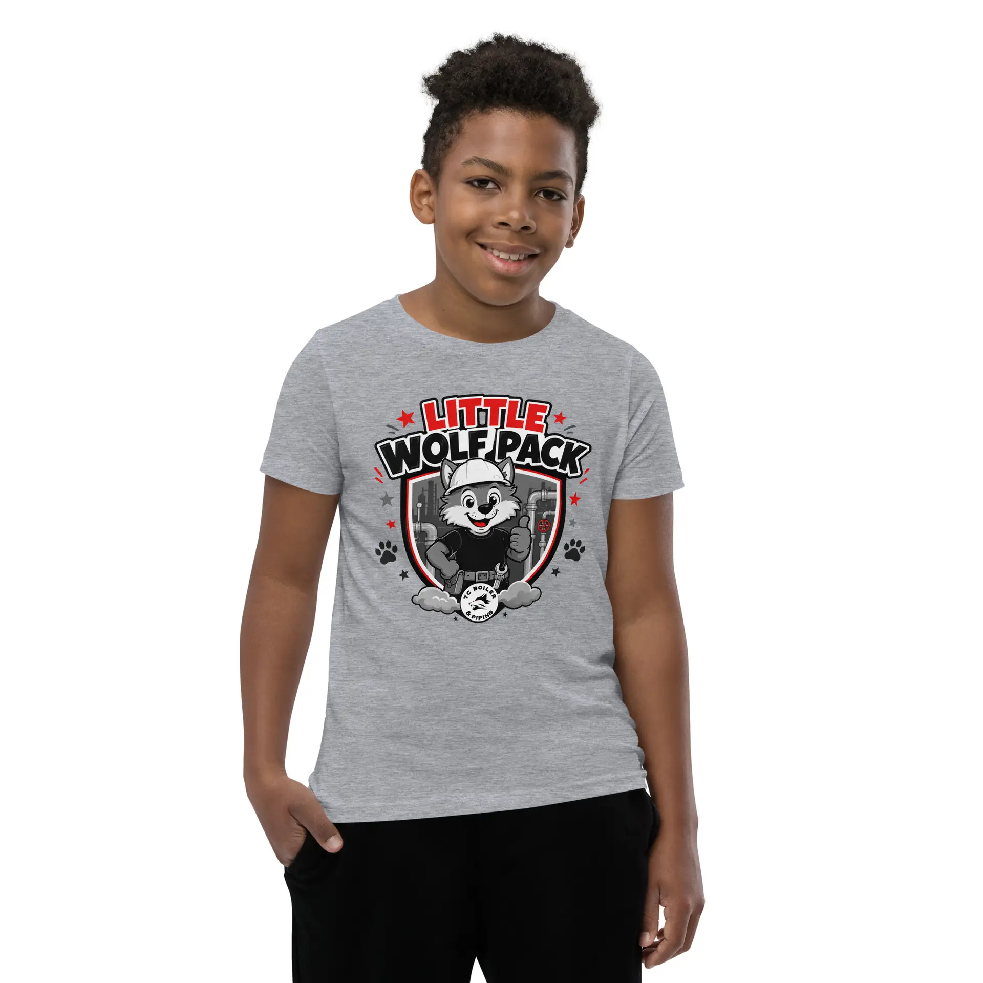 Little Wolf Pack Youth T-Shirt | Bella + Canvas 3001Y - Image 13