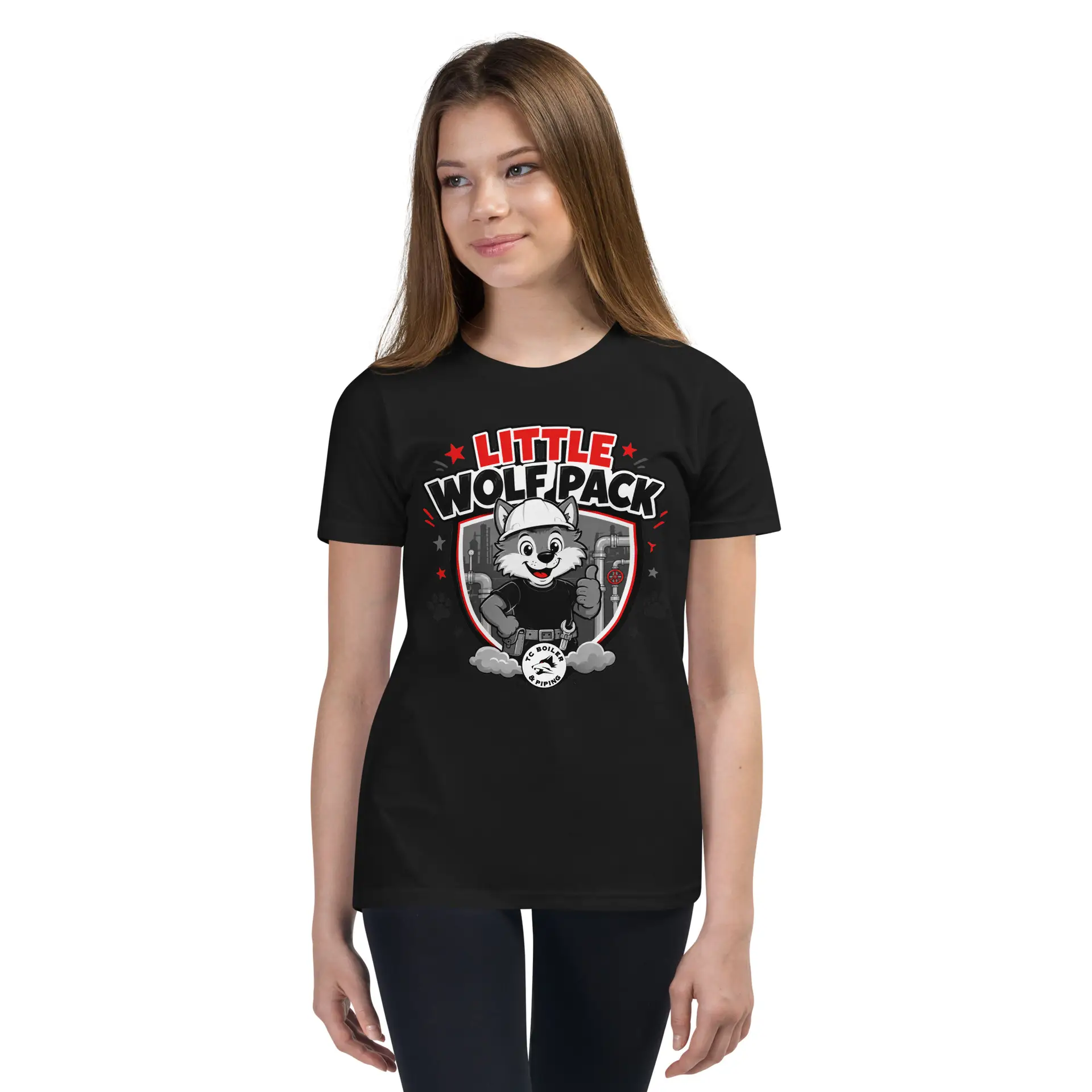 Little Wolf Pack Youth T-Shirt | Bella + Canvas 3001Y - Image 10