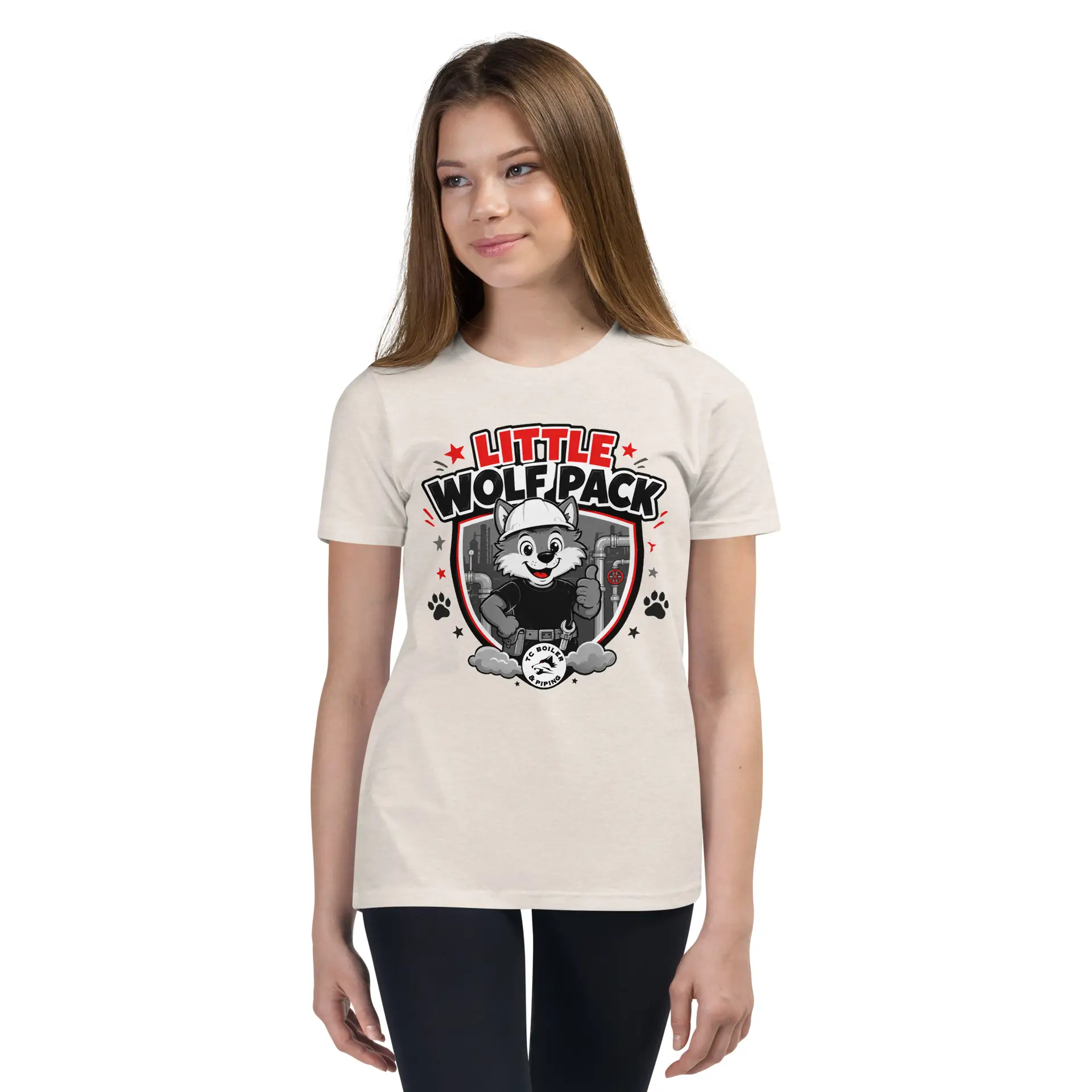 Little Wolf Pack Youth T-Shirt | Bella + Canvas 3001Y - Image 7
