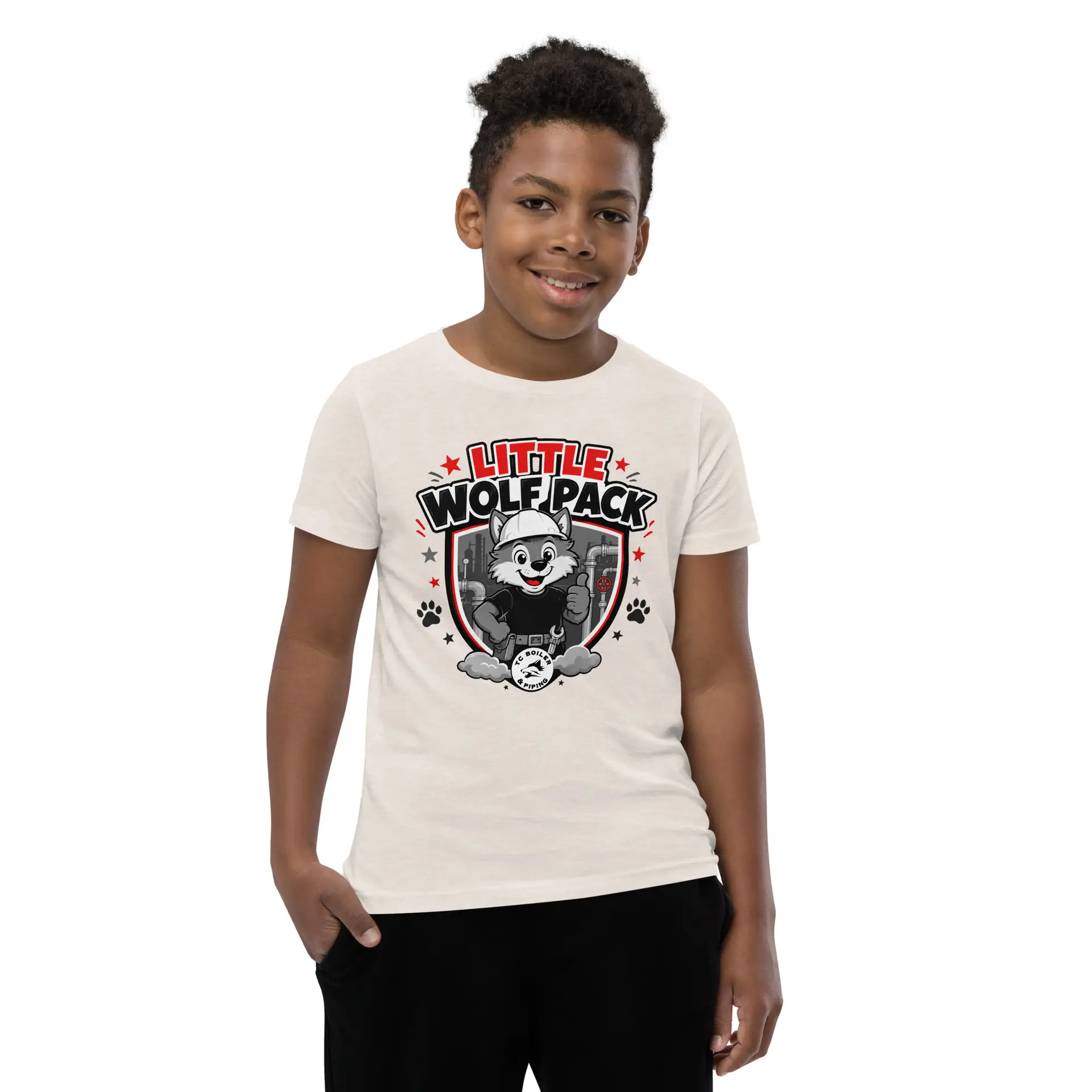 Little Wolf Pack Youth T-Shirt | Bella + Canvas 3001Y - Image 12
