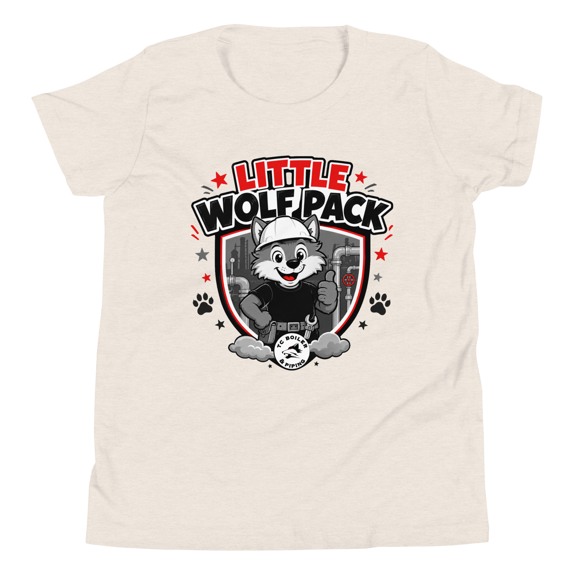 Little Wolf Pack Youth T-Shirt | Bella + Canvas 3001Y - Image 4