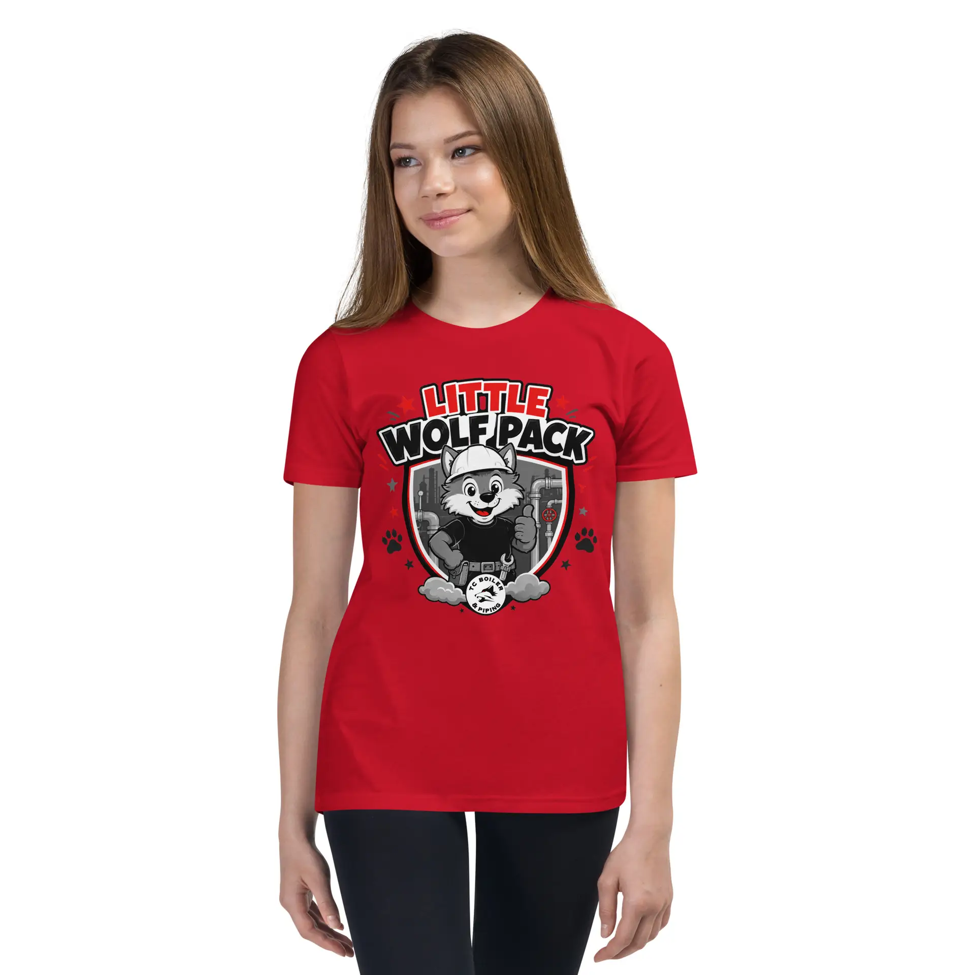 Little Wolf Pack Youth T-Shirt | Bella + Canvas 3001Y - Image 9