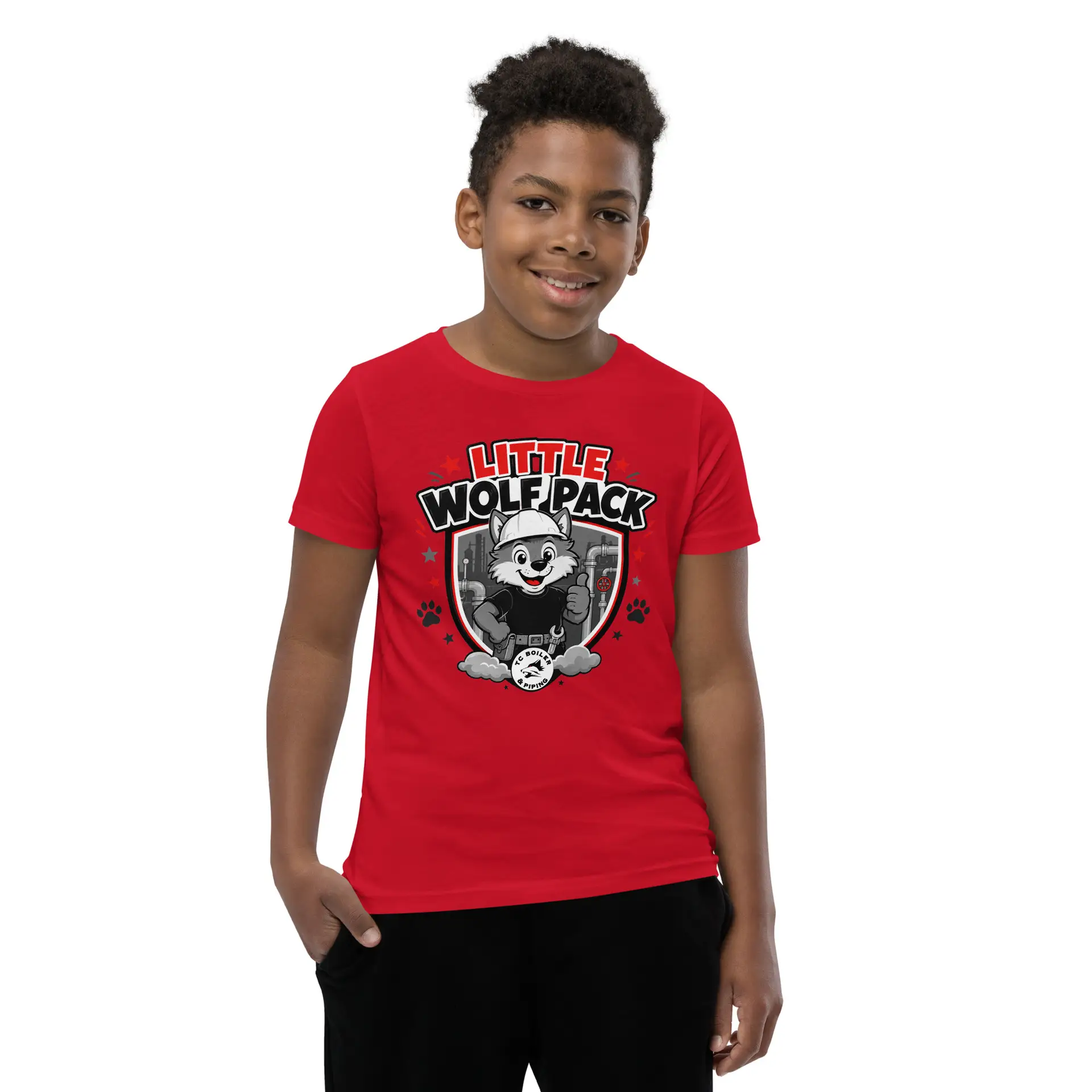 Little Wolf Pack Youth T-Shirt | Bella + Canvas 3001Y - Image 14