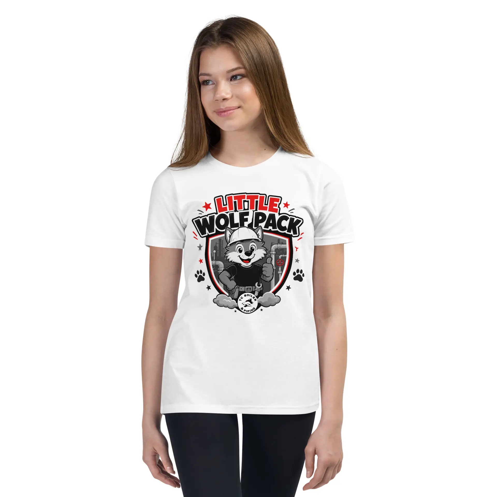 Little Wolf Pack Youth T-Shirt | Bella + Canvas 3001Y - Image 6